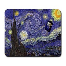 Police Box Starry Night Van Gogh Large Rectangular Mousepad - $111.60 MXN