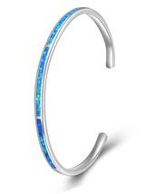 WINNICACA Women Opal Cuff Bangle Bracelet,Hypoallergenic for - £172.59 GBP