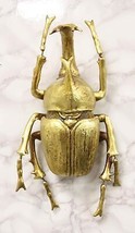 Ebros Large Gold Resin Rhinoceros Beetle Wall Sculpture Or Table Decor Figurine - £72.38 GBP