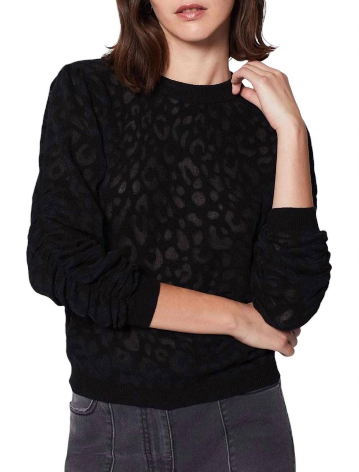 Joie itana leopard burnout caviar knit sweater size L - $114.84