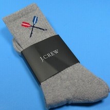 J.Crew Men&#39;s Ribbed Athletic Socks with Rowing Oars Detail Heather Gray ... - £13.17 GBP