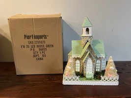 PIER 1 Lighted Spring Mint LED Chapel Church Easter Chapel Cathedral Gli... - $76.22