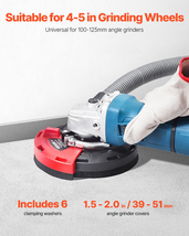 Angle Grinder Dust Shroud 4-5 in with 6 Clamping Washers Connect to Vacuum - $41.53