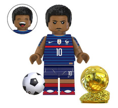Minifigure Kylian Mbappé Soccer Player World Cup Custome - $7.94