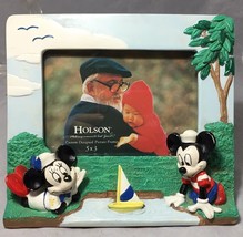 Disney Vintage 3DMickey &amp; Mini 5” X 3” desk / table/ shelf  resin pictur... - £7.97 GBP