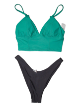 American Eagle Aerie Green Black Cheeky Cheekier Bikini Swimsuit Size S - £19.68 GBP