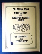Vtg Coloring Book Mickey Bunny Washington Greene Keystone State &#39;71 Obsc... - $24.99