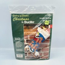 Bucilla 32264 Jeweled Over the Rooftop Christmas Felt Sequin Stocking Kit VTG - £31.64 GBP