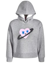 Epic Threads Little Girls Heart Flip-Sequin Graphic Hoodie,  - Pewter Hth - £18.08 GBP