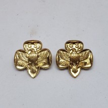 Lot of 2 Girl Scout Eagle Shamrock Vintage Gold Brooch Pin - £13.31 GBP
