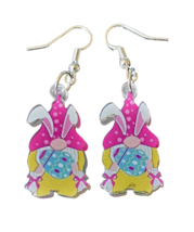 Double Sided Acrylic Easter Gnome Dangle Earrings - New - £13.12 GBP