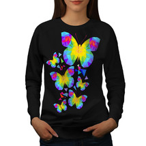 Wellcoda Polygonal Butterfly Womens Sweatshirt, Spring Casual Pullover Jumper - £23.11 GBP+