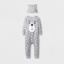 Baby Boys 2 Piece Bear  Coverall &amp;Hat Set 6-9 M NWT - £7.89 GBP