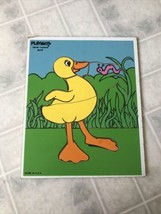 Vintage Playskool 1980&#39;s Duck Wooden Tray Puzzle #186-05 - £16.86 GBP