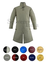 Medieval Gambeson Thick Padded Long Coat Aketon Jacket Armor Costume Off... - $117.81