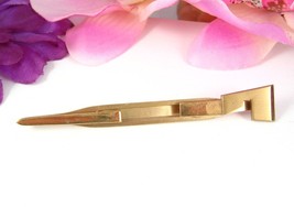 Swank Hand Saw Tie Clasp Bar Vintage Goldtone Tool Man Men&#39;s Length 3 1/4&quot; - £17.82 GBP