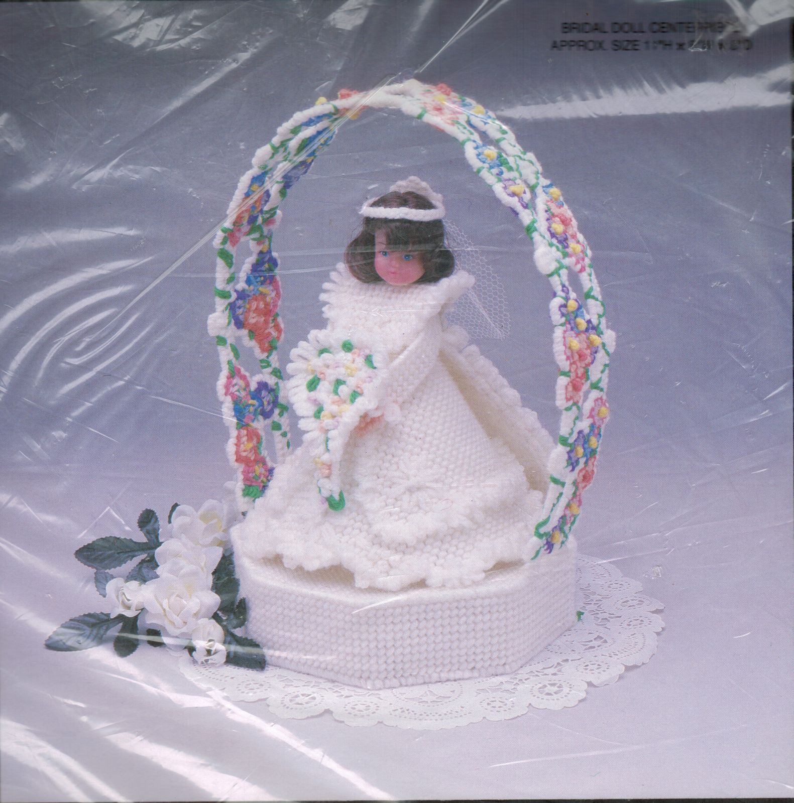 Plastic Canvas Bridal Bride Doll Wedding Centerpiece Cake Topper Kit - $14.99