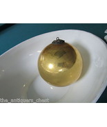 Kugel Germany Antique Genuine Christmas ornament hand blown glass yellow 4&quot; - £112.88 GBP