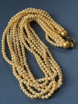 Multistrand Faux Cream Pearl Bead Necklace – 23 inches in length x 0.75 inches - £13.31 GBP