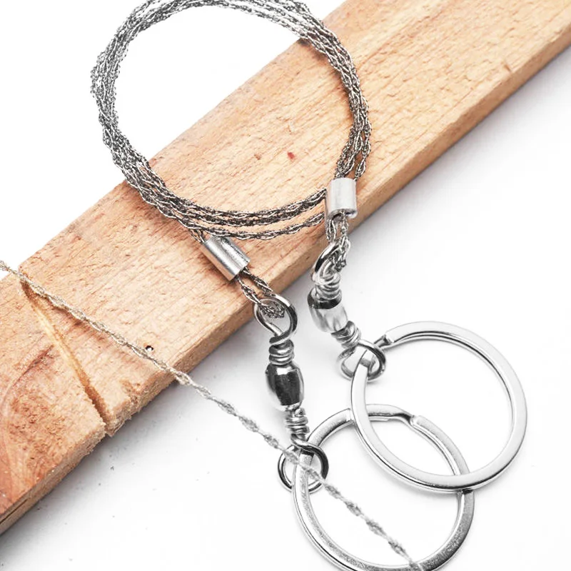 Portable 60cm Stainless Steel Wire Saw Camping Hiking Travel Outdoor Emergency - £6.43 GBP+