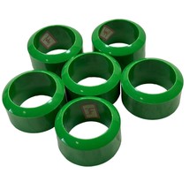 Vintage MCM Audrey Green Plastic Napkin Rings Set of 6 Round - $24.95