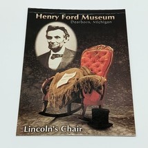 Postcard Vintage Lincoln Death Chair Greenfield Village Dearborn Michiga... - £1.71 GBP