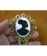 CAH20-1) RARE African American LADY black + white CAMEO Hairpin hair pin... - $695.26 MXN