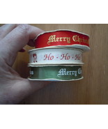 Vintage Creative Ribbon Designs 5/8” Christmas Saying Ribbon 3 Spools New - £5.22 GBP