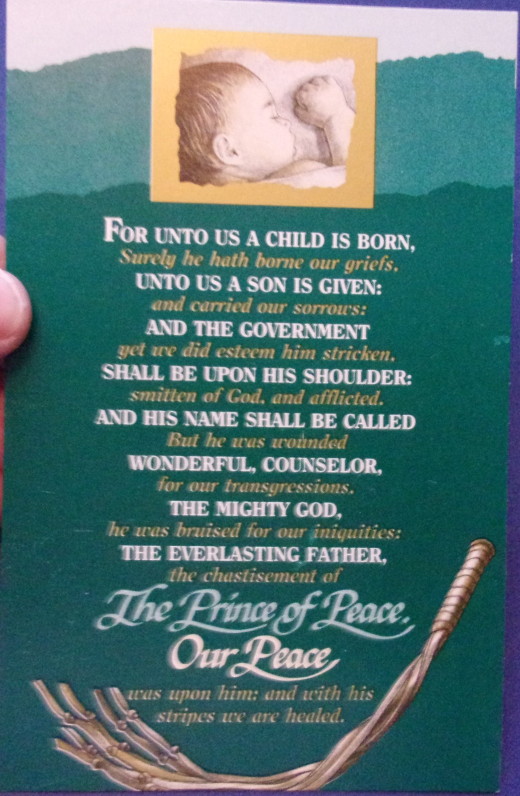 The Prince Of Peace Christmas Postcard - $1.99