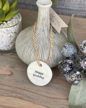 East Of India &#39;Happy Birthday’ Porcelain Hanging Token - $118.82 MXN