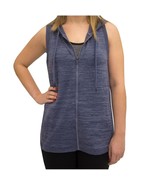 Active Life Sleeveless Hooded Vest NAVY HEATHER Women&#39;s Sz M- XXL NWT$78 - $22.43