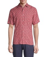 Peter Millar Men&#39;s Kiva Beach Linen Sport Shirt in Fruit Punch Red - Siz... - €59,91 EUR