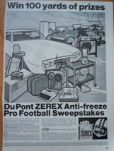 DuPont Zerex Anti-Freeze Pro Football Sweepstakes Print Magazine Adverti... - £4.69 GBP