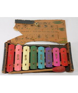 ANTIQUE PORTABLE TOY XYLOPHONE w/ Box 1950&#39;s Childs Toy Xylophone - $35.63