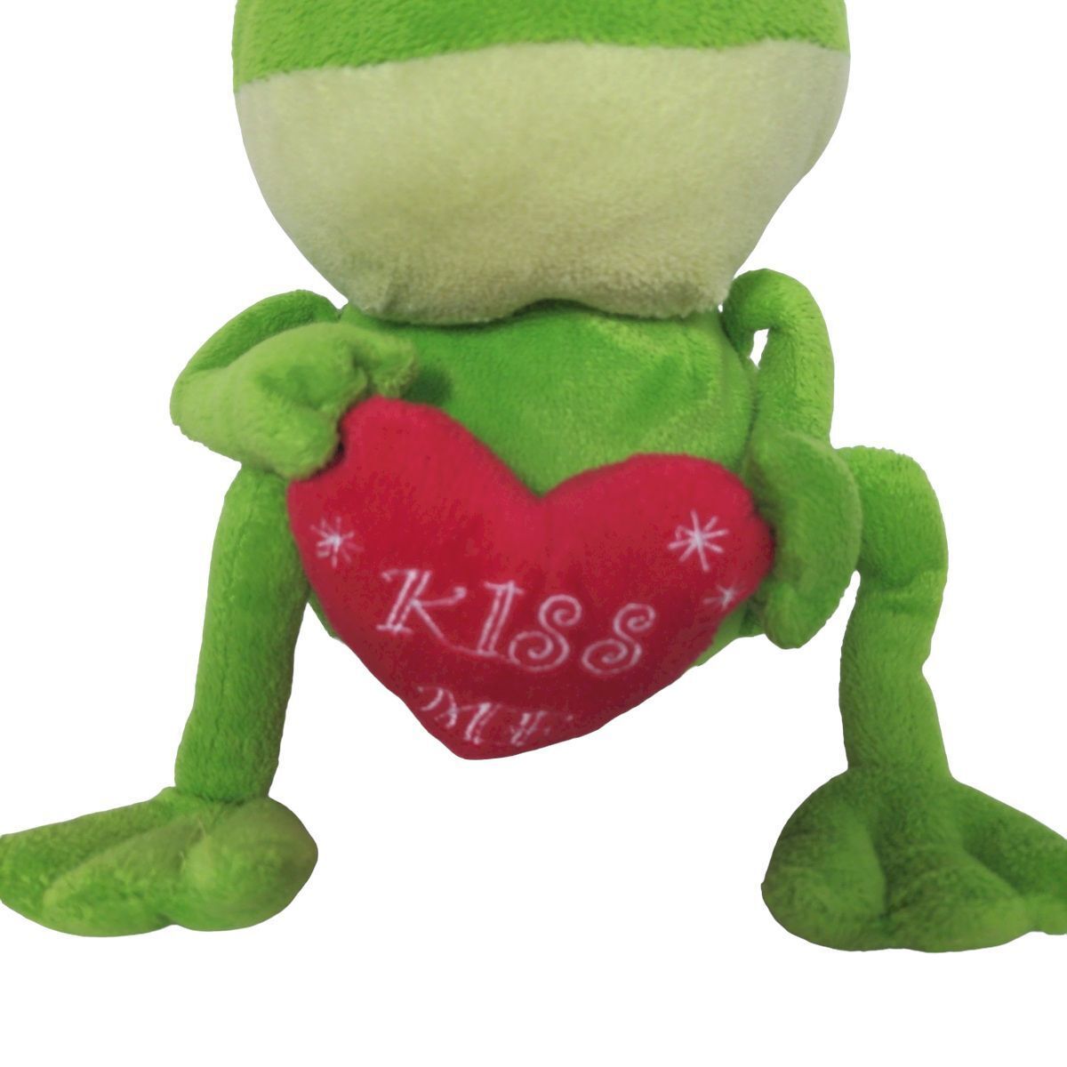 Primary image for Animal Adventure Valentine Green Frog Kiss Me Heart Stuffed Animal 2013 9.5"