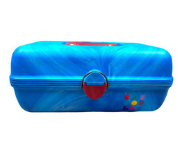 Vintage 80s Caboodles 2602 Slide Drawer Make Up Case Blue Plano IL Plastic USA - £14.88 GBP