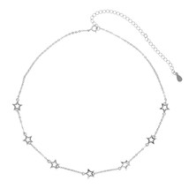 delicate dainty classic fine 925 sterling silver jewelry tiny hollow star charm  - £20.55 GBP
