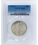 1942-S 50C Walking Liberty Half Dollar Graded by PCGS as MS64! Gorgeous ... - $262.51