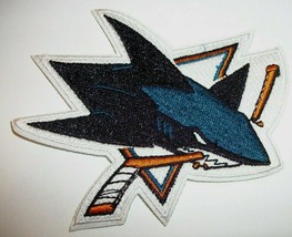 San Jose Sharks Embroidered Patch~3 1/2&quot; x 3&quot;~NHL~Iron Sew On~Ships FREE - $4.66