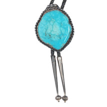 c1970 Native American Kingman turquoise sterling bolo tie - $311.85