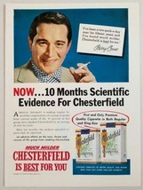 1953 Print Ad Chesterfield Cigarettes Singer Perry Como Smoking - £7.33 GBP