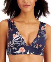 ROXY Bikini Swim Top Indigo Floral Print Juniors Size Small $50 - NWT - £10.61 GBP