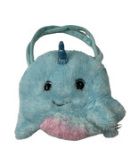 The Bearington Collection Whale Unicorn Purse 7” Plush Blue &amp; Pink - $27.99