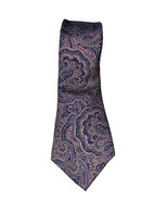 Hardy Amies London All Silk Men&#39;s Paisley Pink Blue Gold Tie 58&quot; - $198.46 MXN