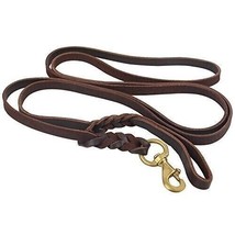 Genuine Leather Durable Dog Leash 7 Foot Long 1.2&quot; W Dog Training Leash - £30.96 GBP