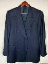 CANALI Navy &amp; Blue Stripe Sport Coat Jacket Blazer EU 52 US 42R 100% Wool, Italy - £68.37 GBP