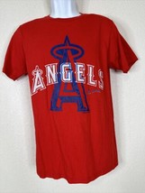 MLB Men Size M Red Las Angeles Angels Anaheim Logo T Shirt Short Sleeve - £5.64 GBP