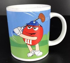 M&amp;M&#39;s Candy Coffee Mug Cup Galerie 2003 Yellow &amp; Red Candies Baseball Golf - £11.98 GBP
