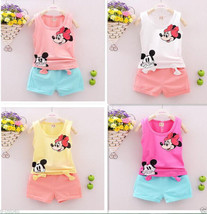 Outfits &amp; Sets!2Pcs Baby Girls Minnie Mouse T-shirt Tops+Shorts Summer Clothes - £9.61 GBP