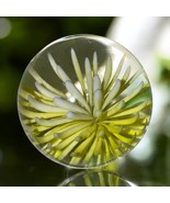 Small Vtg ART GLASS YELLOW FLOWER PAPERWEIGHT 2 ¼&quot; DIAMETER - $40.58 CAD